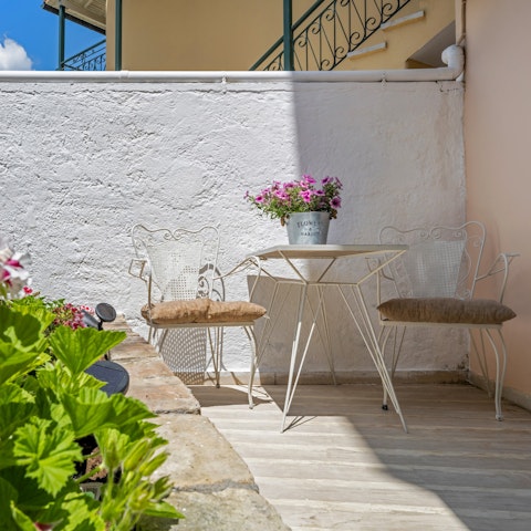 Enjoy an afternoon glass of wine on the terrace