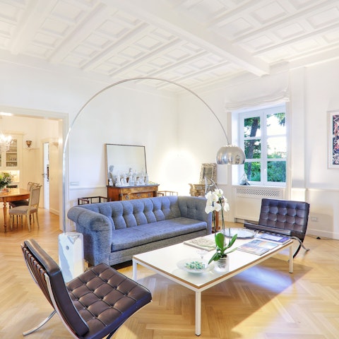 Toast the day's end from the high-style living room