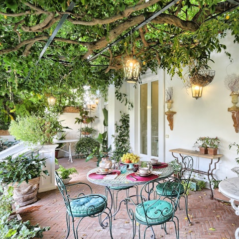 Start the morning with coffees on the private terrace