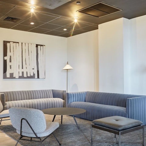 Catch up on work or make new friends in the shared lounge