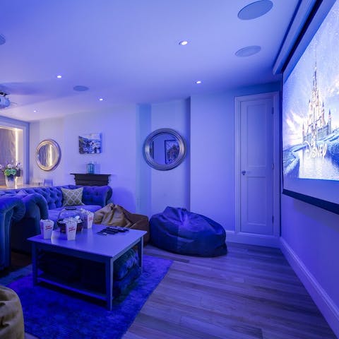 Prepare for a movie marathon in the high-tech cinema room