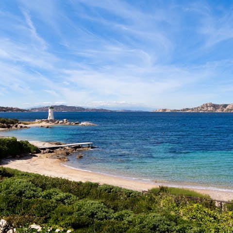 Sprawl out on Porto Faro Beach, moments away