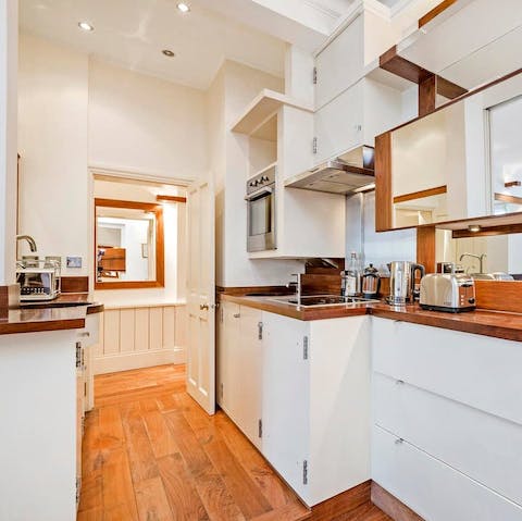 Prepare your meals in the compact but stylish kitchen