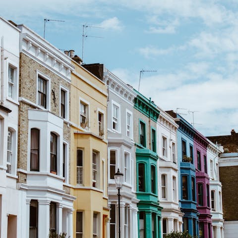 Explore Portobello Road's famous market, a twenty-five-minute walk from your door