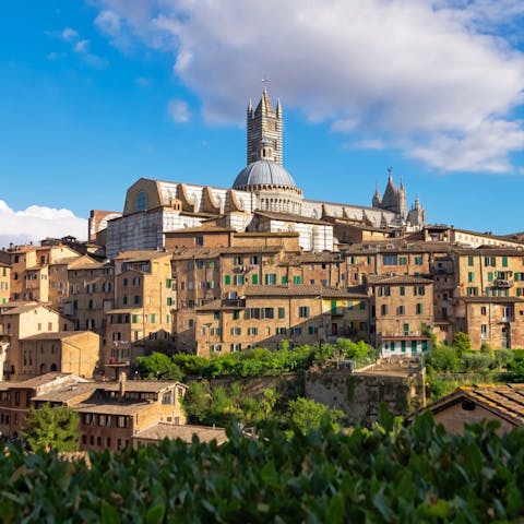 Tear yourselves away from the pool to visit Siena – it's a twenty-minute drive