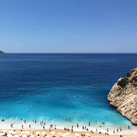Bask in the sunshine of Turkey's Mediterranean coast, with its long stretches of golden sand and turquoise waters