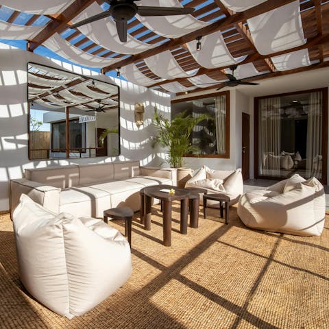 Head up to the terrace for relaxing sunset drinks