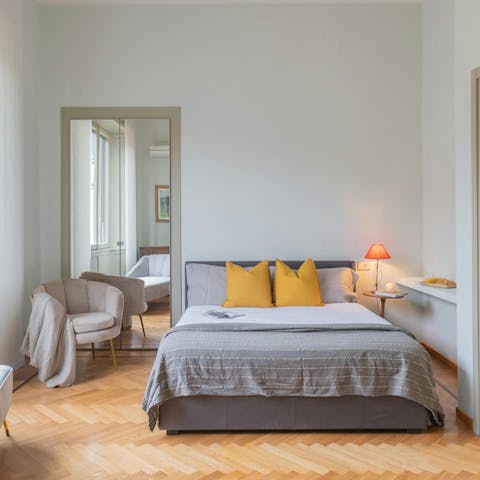 Snuggle up in the comfortable bedroom after a busy day