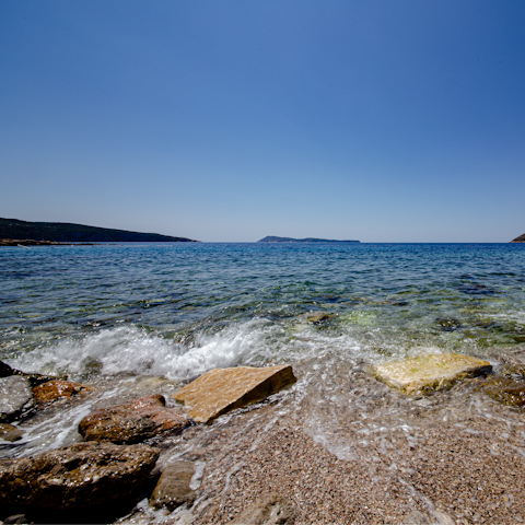 Walk just 400 metres to Pasman beach to swim in the sea