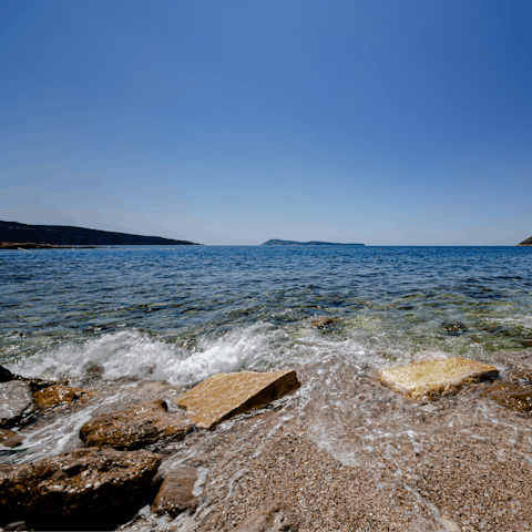 Walk just 400 metres to Pasman beach to swim in the sea