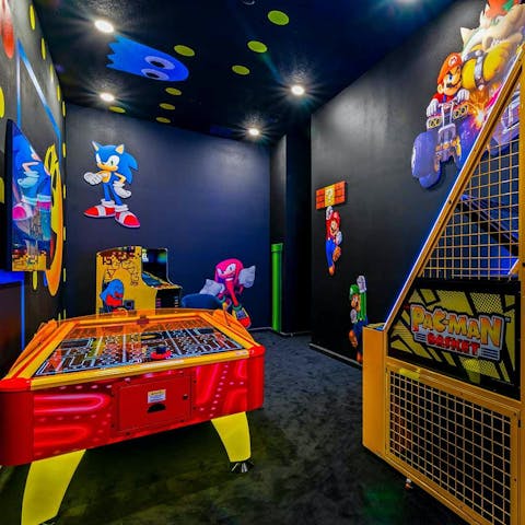 Head to the arcade room for some family fun