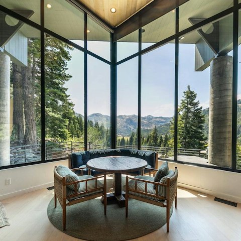 Admire surrounding nature from floor-to-ceiling windows