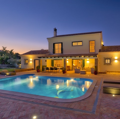 Cool off with an evening swim in your private pool