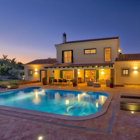 Cool off with an evening swim in your private pool