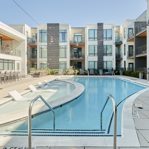 Cool off on hot summer days with a dip in the communal pool