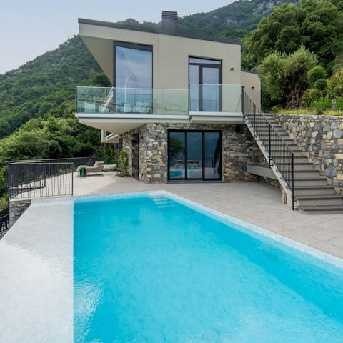 Soak up the Lombardy sun in the private pool