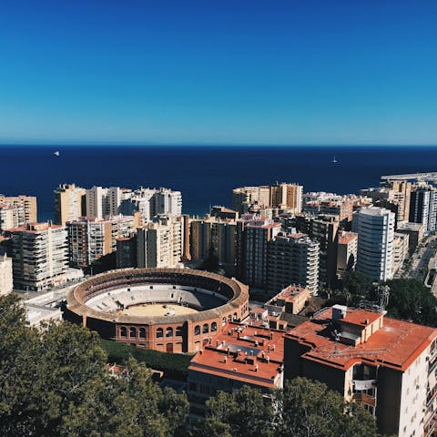 Head up the tree-lined paths to hilltop Mirador de Gibralfaro, for far-reaching city vistas