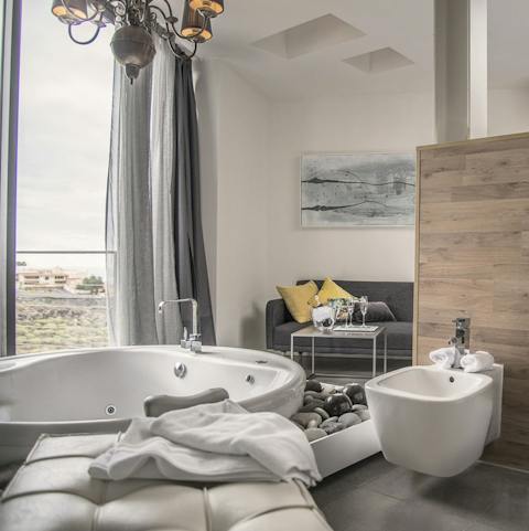 Soak in the jacuzzi