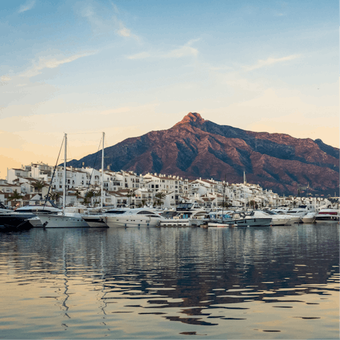 Make the five-minute drive to Puerto Banús and explore the harbour