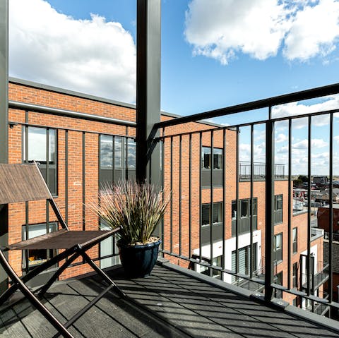 Take in the view from the balcony