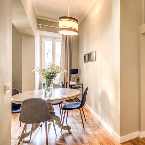 Relish a carbonara at your dining table