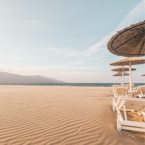 Explore Crete's north coast beach, the closest is a ten-minute walk