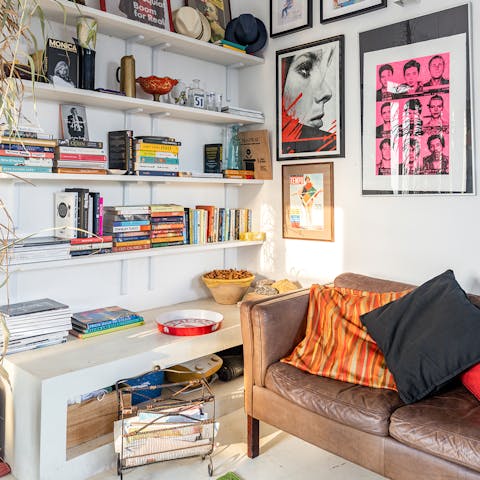 Grab a book from the bookshelf and delve into a new world