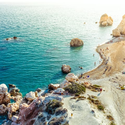 Travel to the beaches of Paphos for a relaxing afternoon