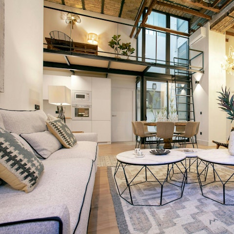 Have a glass of tinto de verano in the stylish open-plan living room