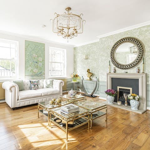 Relax in the elegant lounge after a busy day exploring London