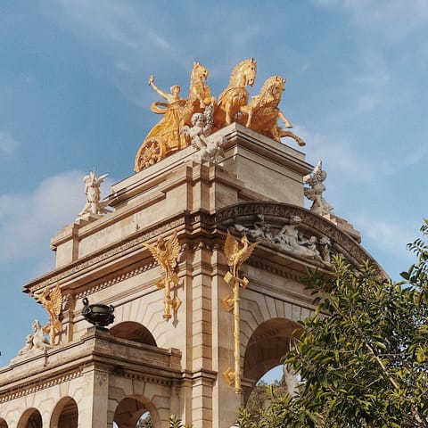 Relax by the Cascada Monumental fountain in Ciutadella Park
