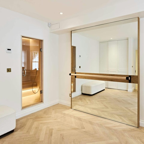 Wind down in the steam room after working out in the gym