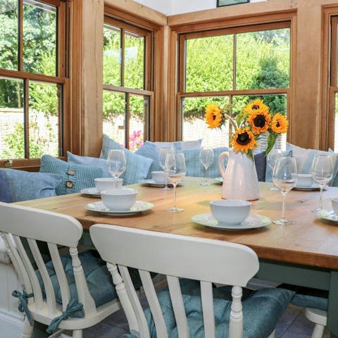 Start the morning with a family breakfast in the sunny dining nook