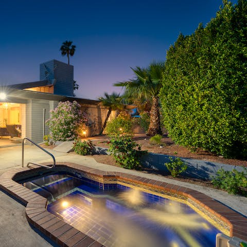 Make time for a relaxing soak in the sunken spa
