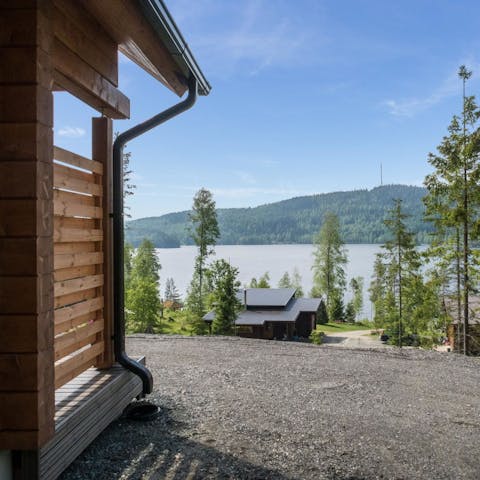 Take in picturesque views over Lake Jero