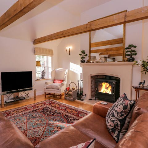 Light the wood-burning stove and settle in for a cosy night