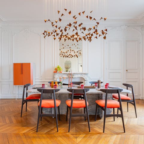 Drink Champagne in style in the elegant dining room