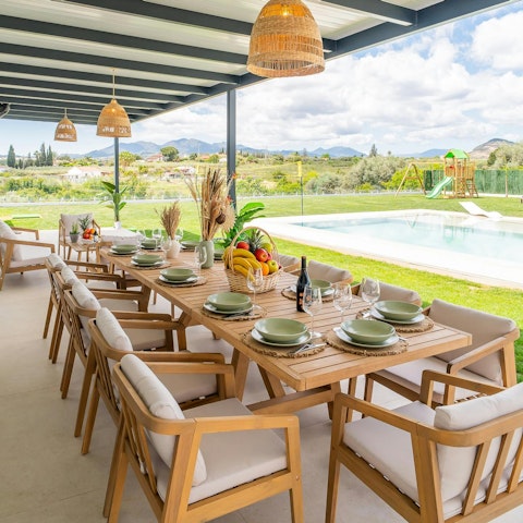 Fire up the outdoor kitchen and barbecue for long dinners on the terrace