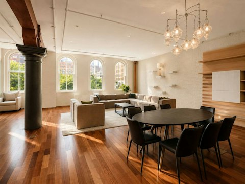 Spend sociable evenings entertaining guests in this expansive Tribeca space