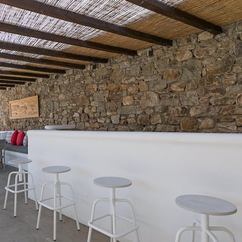 Mix your favourite cocktail at the outdoor bar