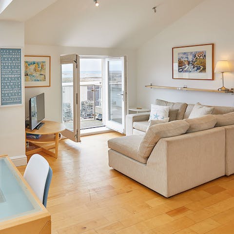 Step out onto the balcony with its vistas of the Farne Islands
