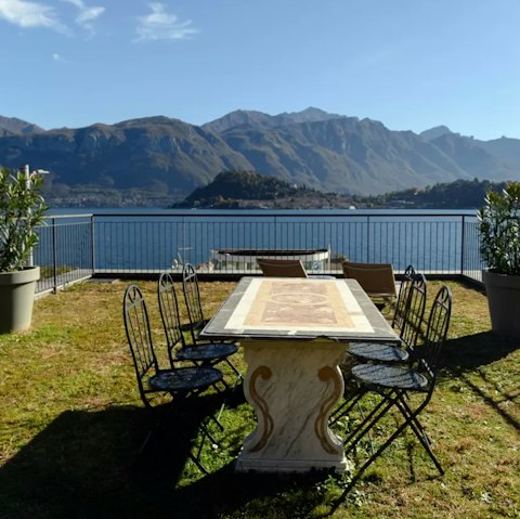 Admire the amazing views of the lake from the terrace