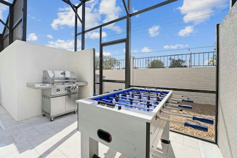 Challenge friends to table football, then fire up the barbecue