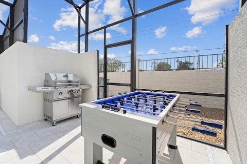 Challenge friends to table football, then fire up the barbecue