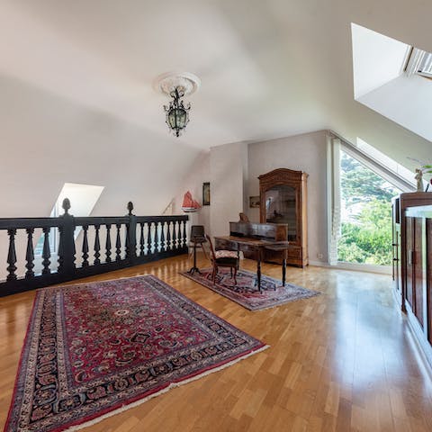 Catch up on a few emails from this dedicated mezzanine office