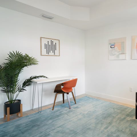 Catch up on emails using the super fast Wi-Fi at the writing desk