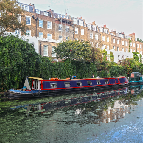 Enjoy a scenic stroll along Regent's Canal – you can walk there in thirty minutes