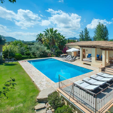 Soak up the far-reaching views towards the magnificent Tramuntana mountains