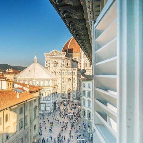Catch a glimpse of the famous Duomo from the bedroom window