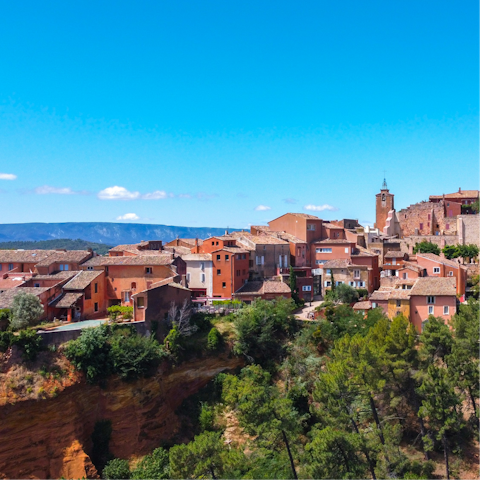 Visit Roussillon, just a fifteen-minute drive away